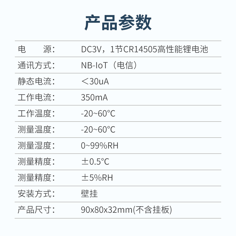 艾禮安NB-IoT溫濕度探測(cè)器